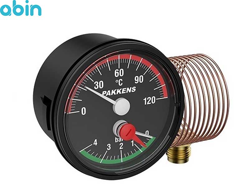 ترمومتر مانومتر 4 بار پکنز 5 سانت پکیجی