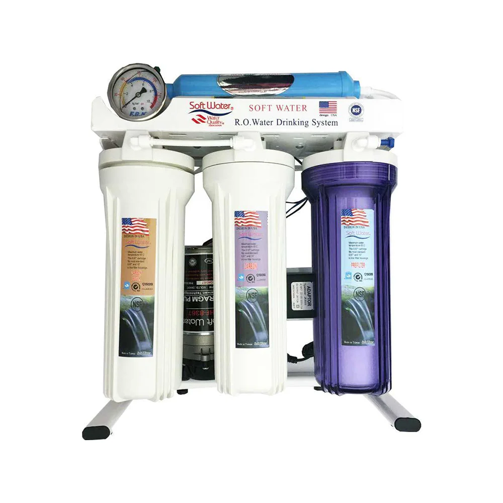 نمای جانبی دستگاه تصفیه آب شش مرحله ای سافت واتر Soft Water