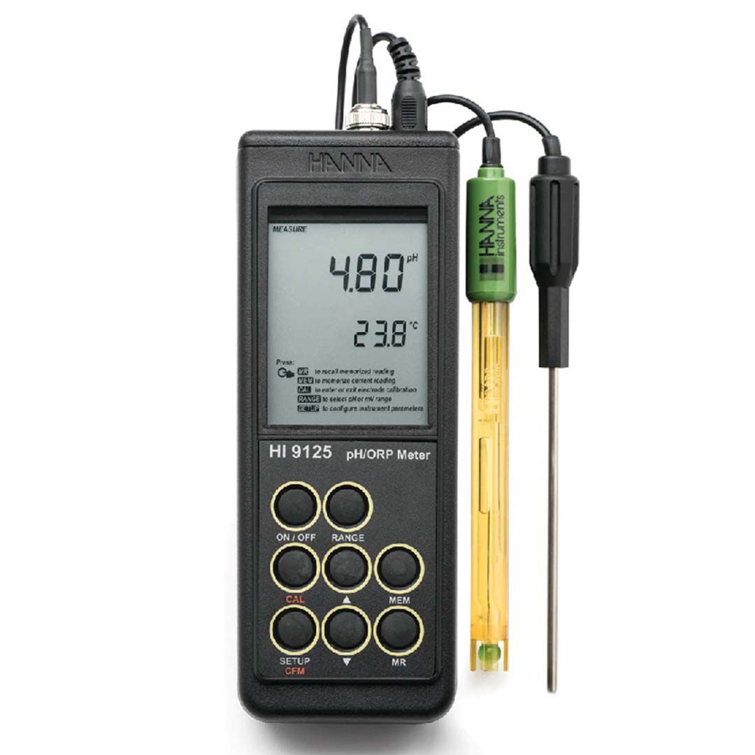 نمای رو به روی PH و MV متر ضد آب هانا مدل H19125