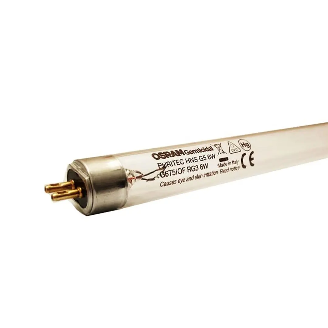 نمای جانبی لامپ یو وی سی (UVC) اسرام (Osram) با توان 6 وات