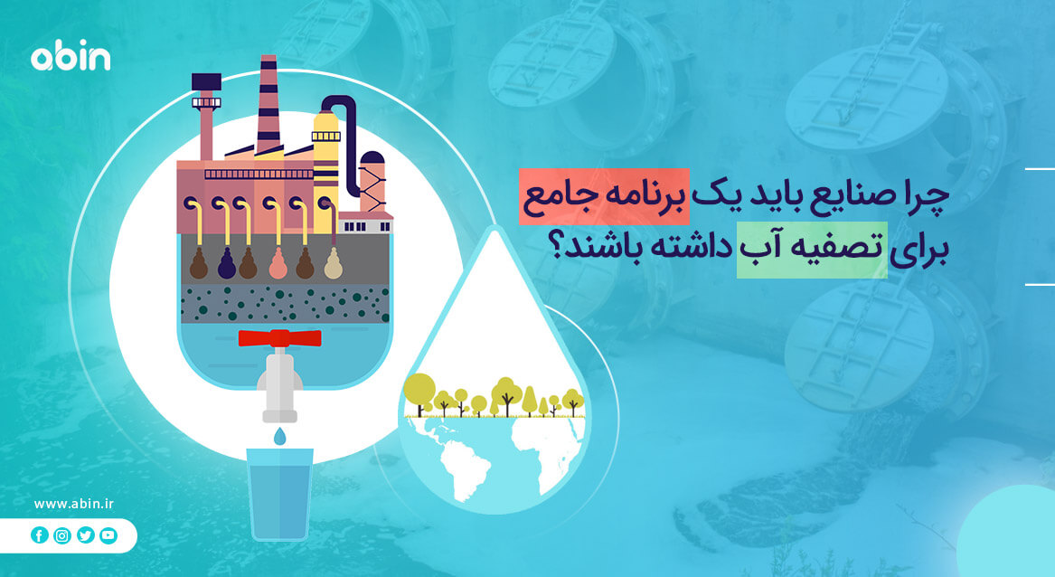 نمونه گرافیکی آلوده شدن منابع آبی و اهمیت داشتن برنامه جامع برای تصفیه آب