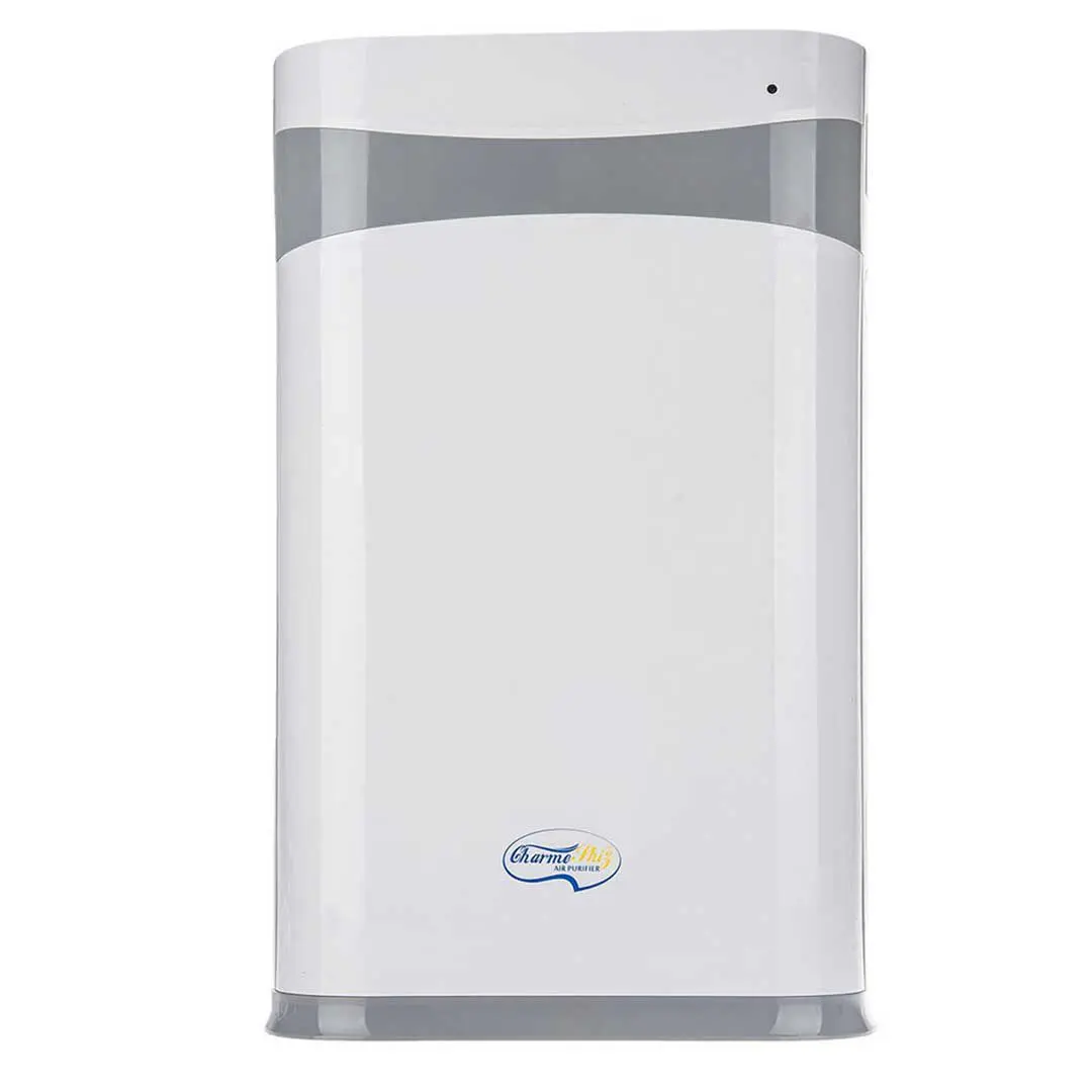 نمای جلو دستگاه تصفیه هوا نئوتک CS-3300A با بدنه سفید و نمایش فیلتر