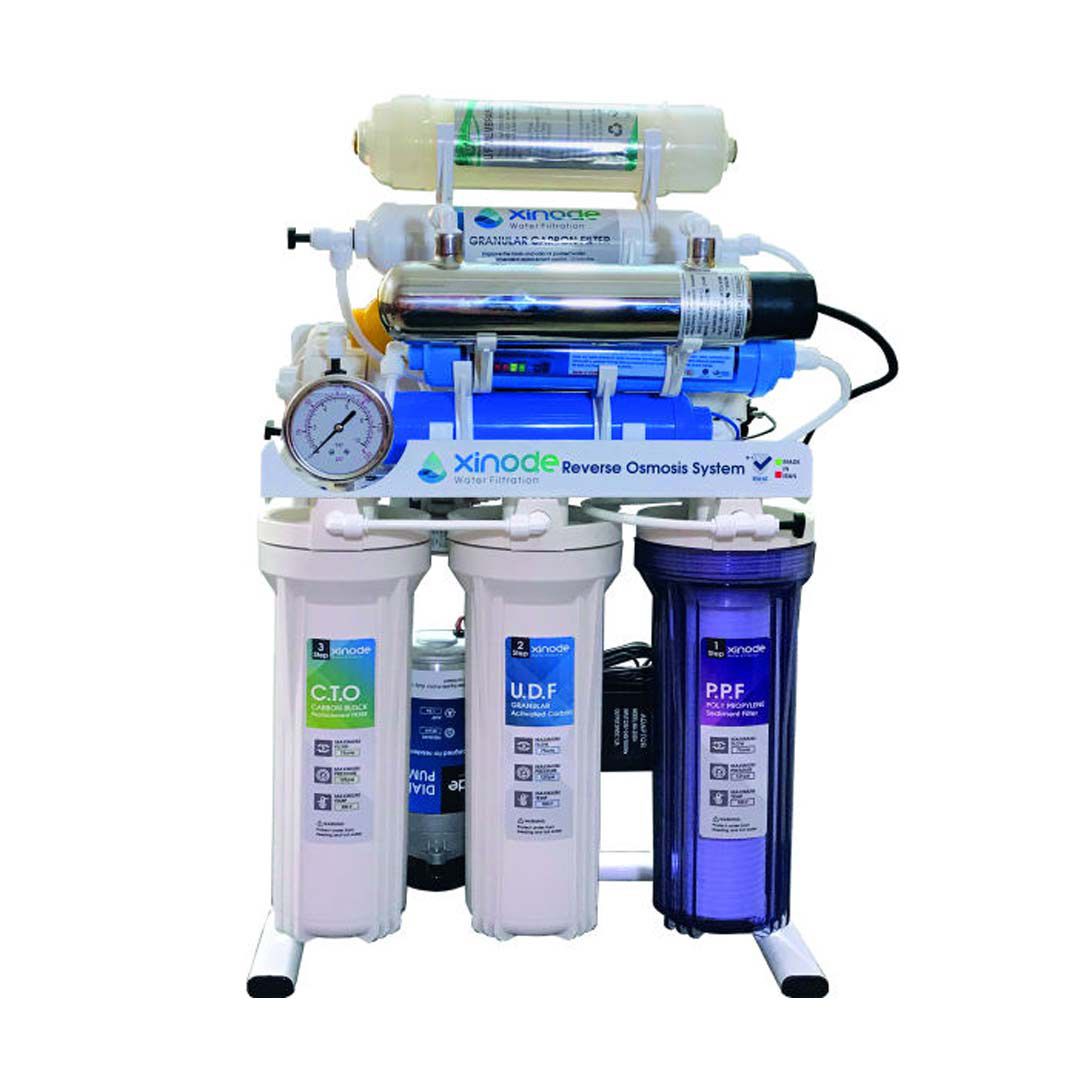 شمای روبرو دستگاه تصفیه آب خانگی زینود (Xinode) مدل AXC-1205HB ده فیلتر