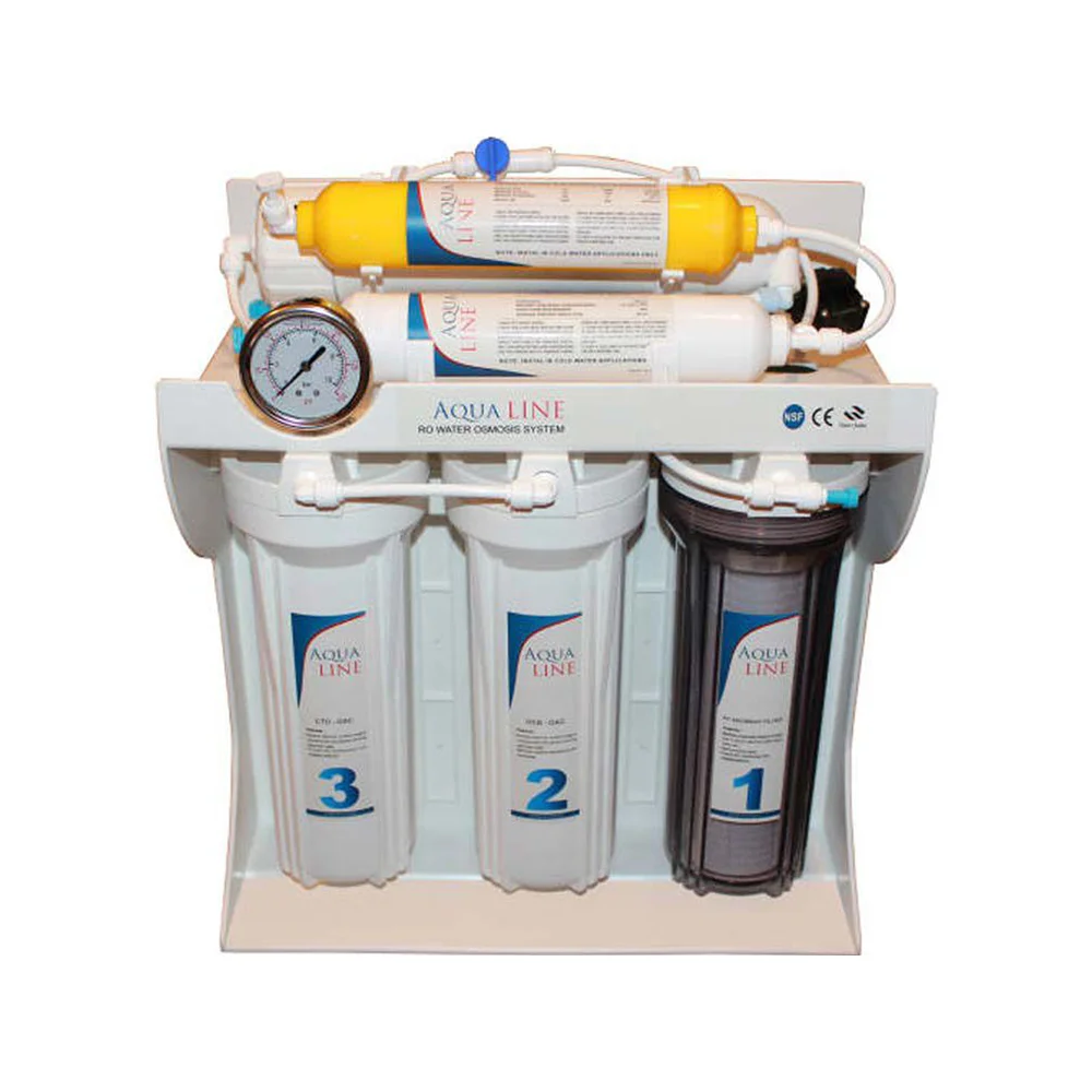 دستگاه تصفیه آب خانگی آکوا لاین (Aqua Line) مدل RO-LINE 600 Fiber لیبل اطلاعات بلور شده برای حذف مشخصات فنی
