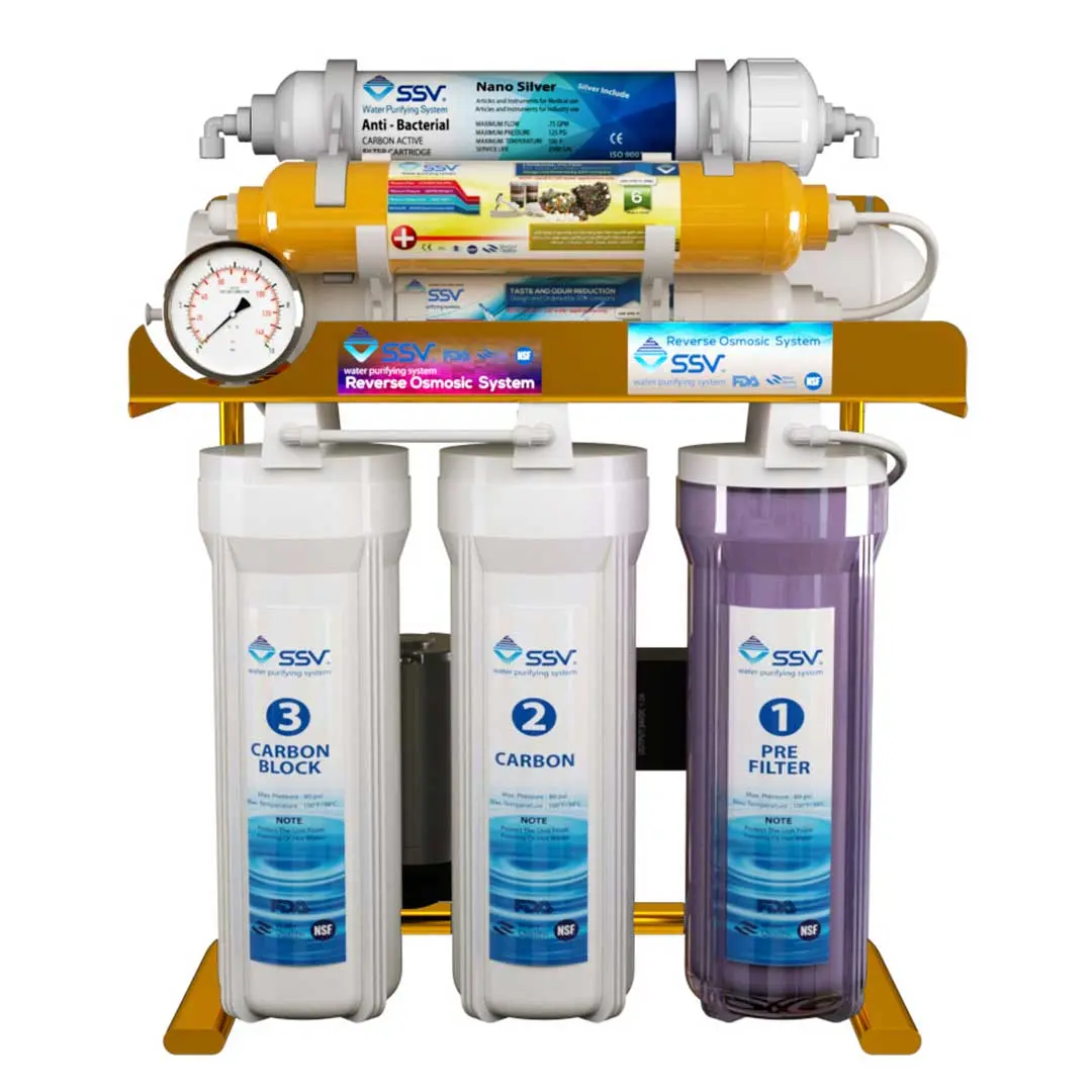 تصویر دستگاه تصفیه آب خانگی اس اس وی (SSV) مدل MaxGold X840 با 8 عدد فیلتر