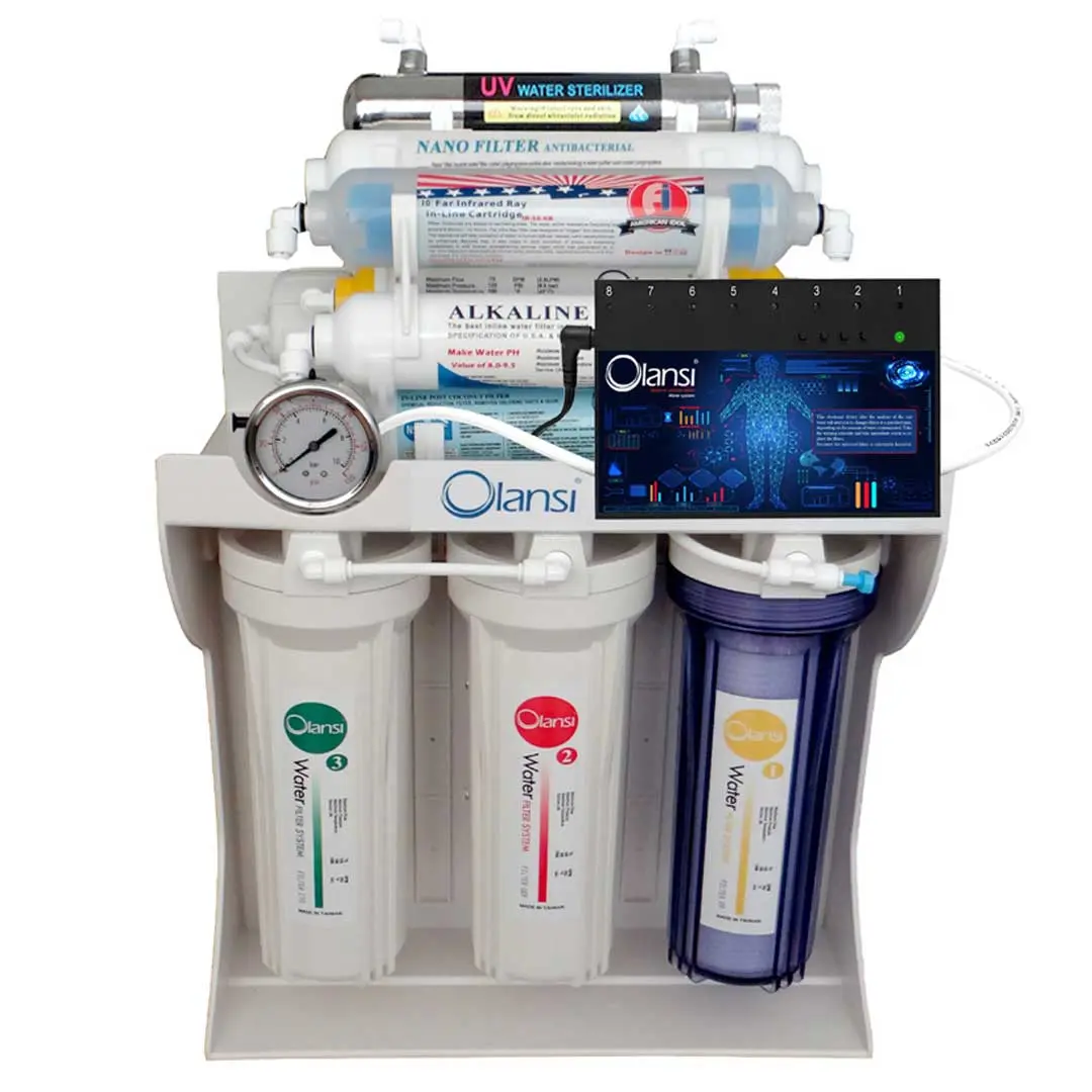 نمای دستگاه تصفیه آب خانگی اولانسی (Olansi) مدل RO-ARTIFICAL-INTIFICIAL- A995