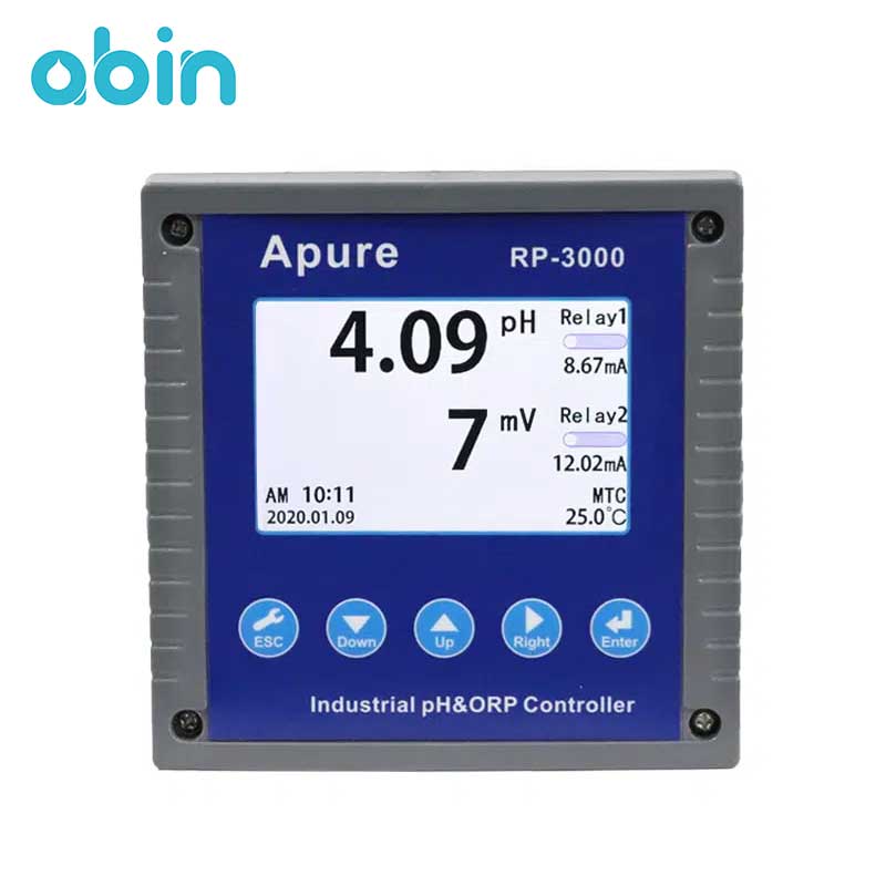ترانسمیتر و کنترلر آنلاین pH و ORP برند APURE مدل RP-3000