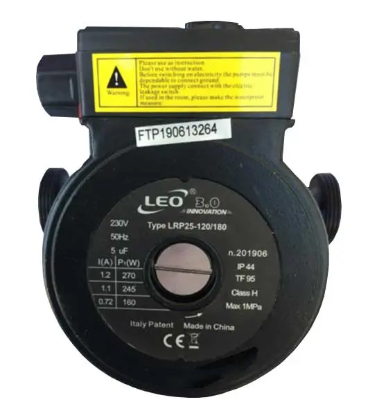 نمای روبه‌روی پمپ سیرکولاتور لئو (LEO) مدل LRP25-120/180