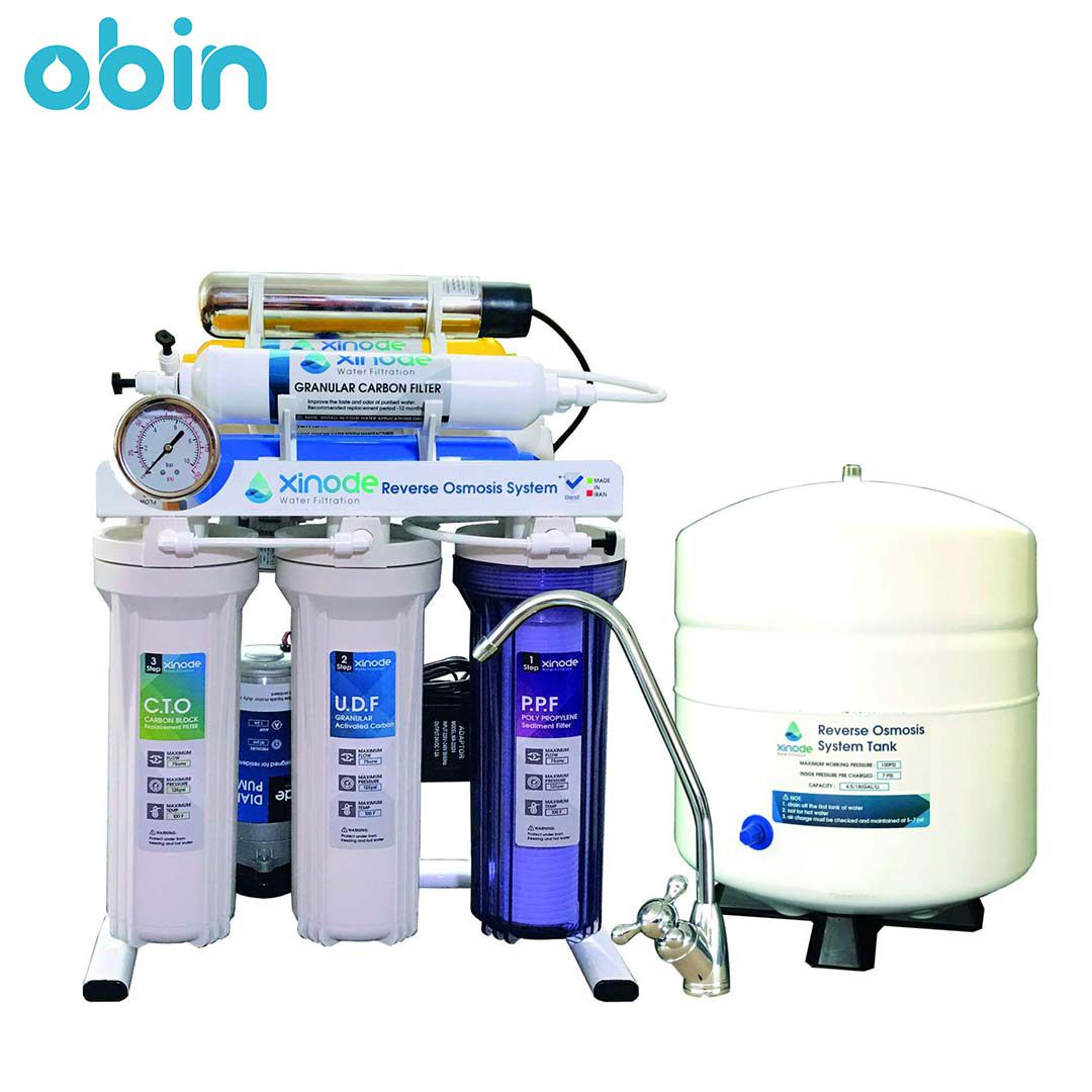 دستگاه تصفیه آب خانگی زینود (Xinode) مدل AXF-605HB شمای روبرو