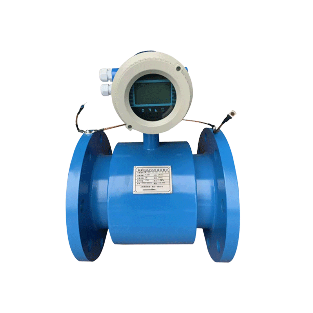 نمای روبرو فلومتر مغناطیسی پاندا (PANDA) سری PMF دارای نمایشگر و مبدل