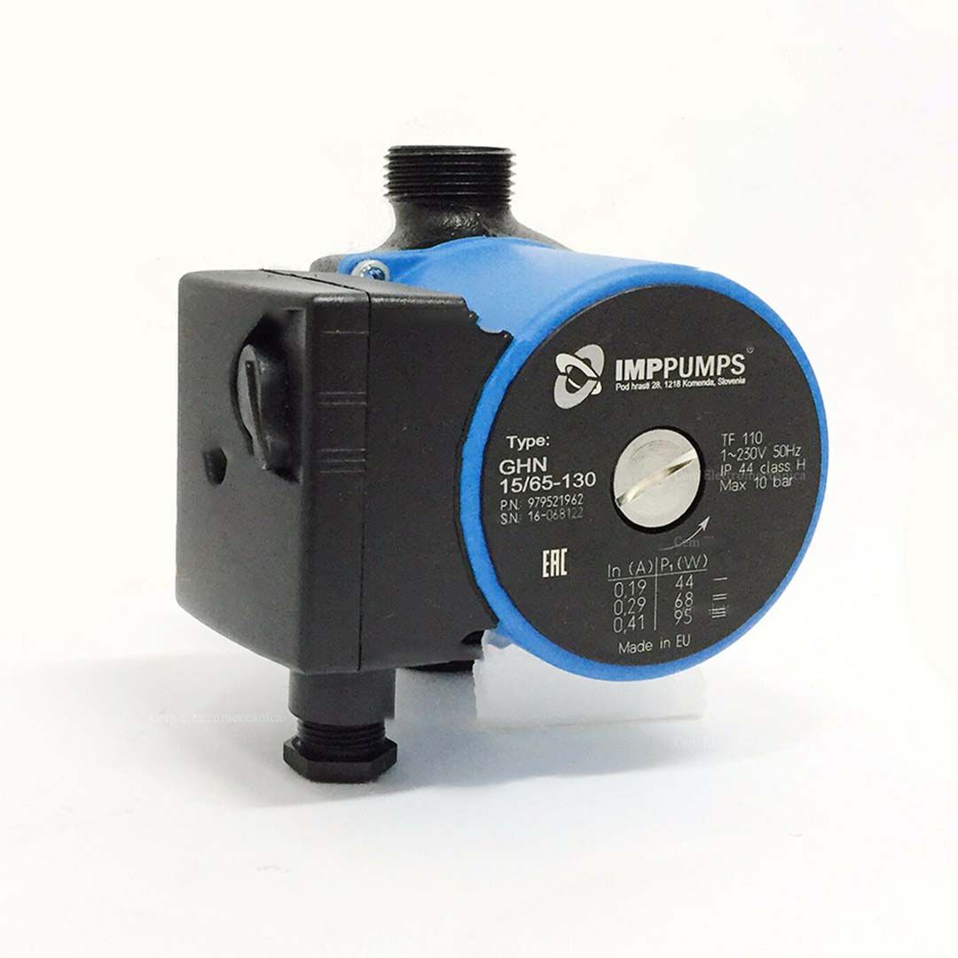 شمای پمپ سیرکولاتور خطی IMPPUMPS مدل GHN 15/65-130 لیبل برند و مشخصات فنی