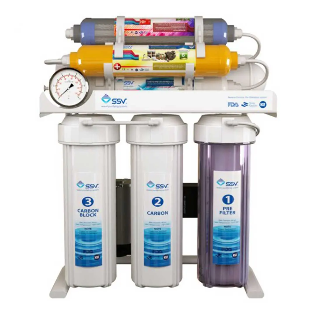 نمای روبرو دستگاه تصفیه آب خانگی اس اس وی (SSV) مدل SuperTec X800