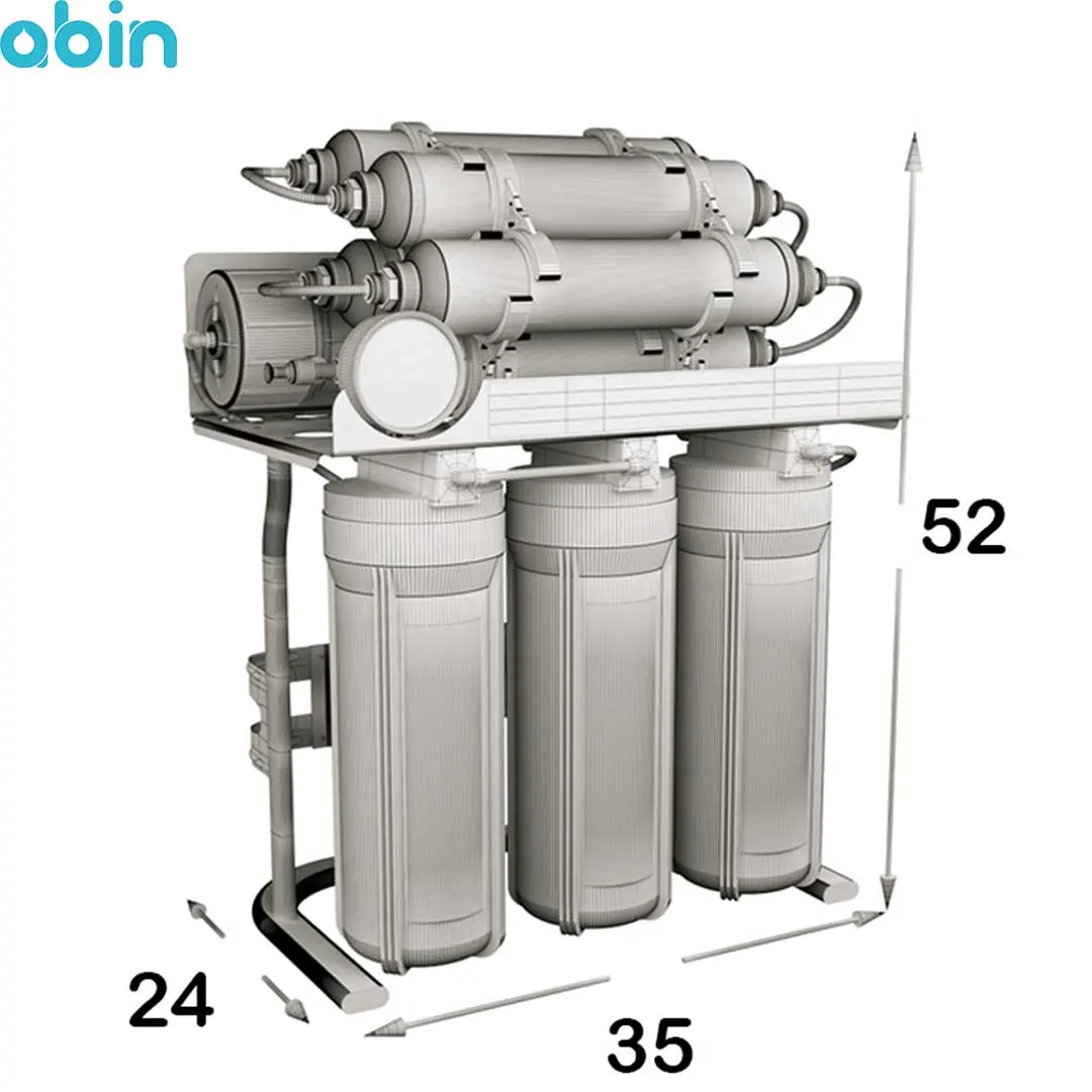 نمای ایزومتریک گرافیکی دستگاه تصفیه آب خانگی اس اس وی (SSV) مدل MaxSpring X900