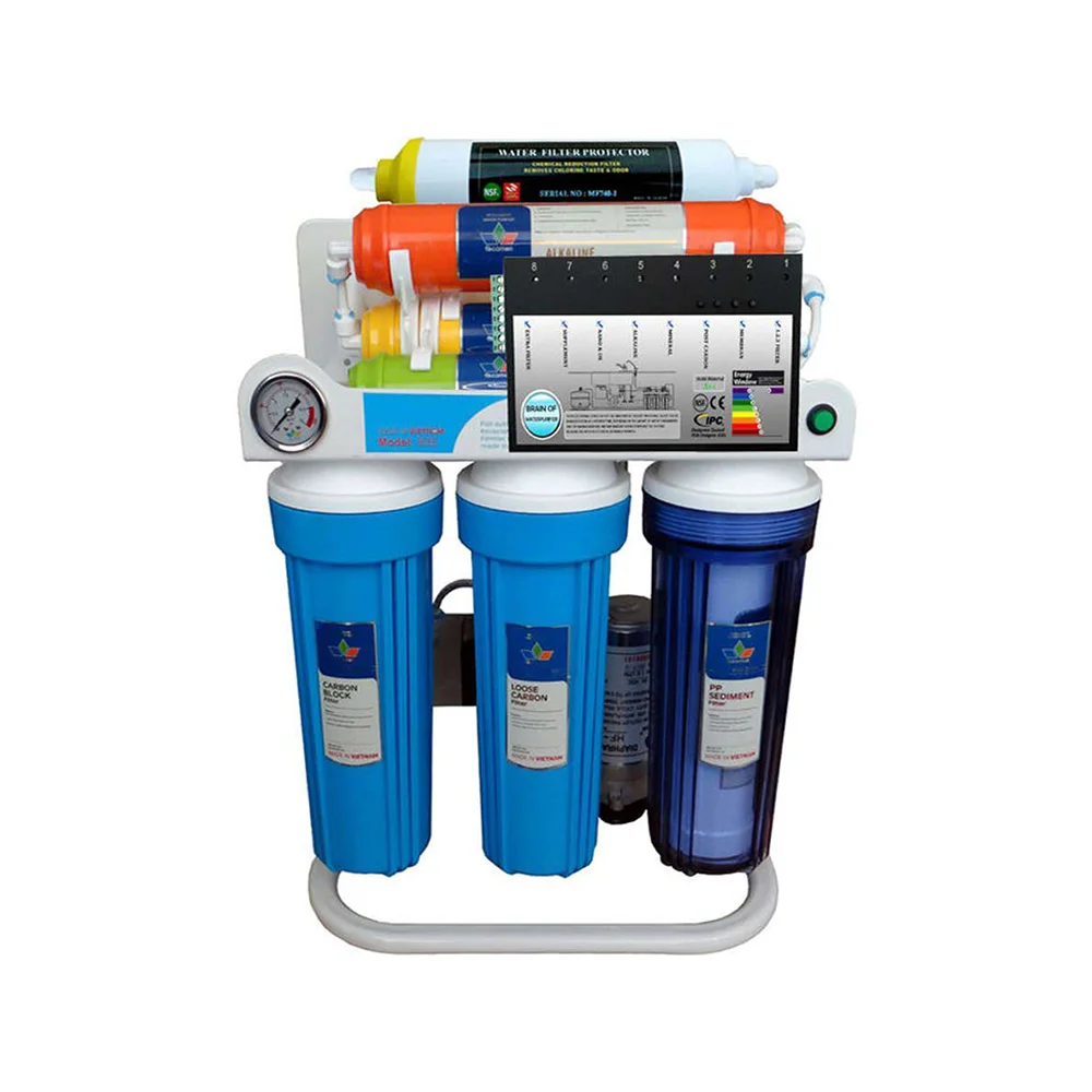 وجه روبرویی دستگاه تصفیه آب 8 مرحله ای تکومن مدل RO-Brain-8353