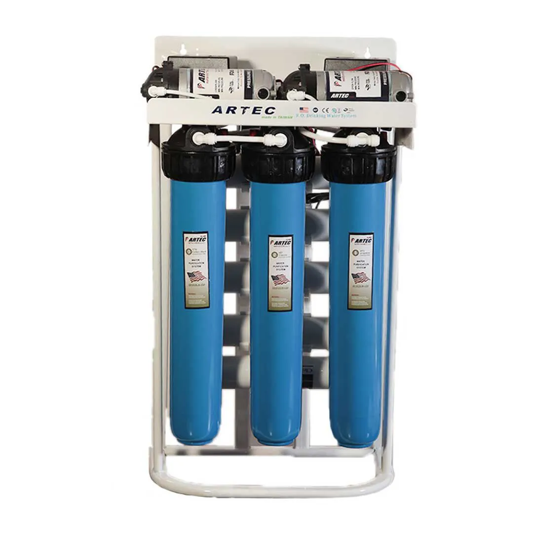 تصویر دستگاه تصفیه آب نیمه صنعتی آرتک 1600 لیتری با بدنه فلزی و پمپ قوی