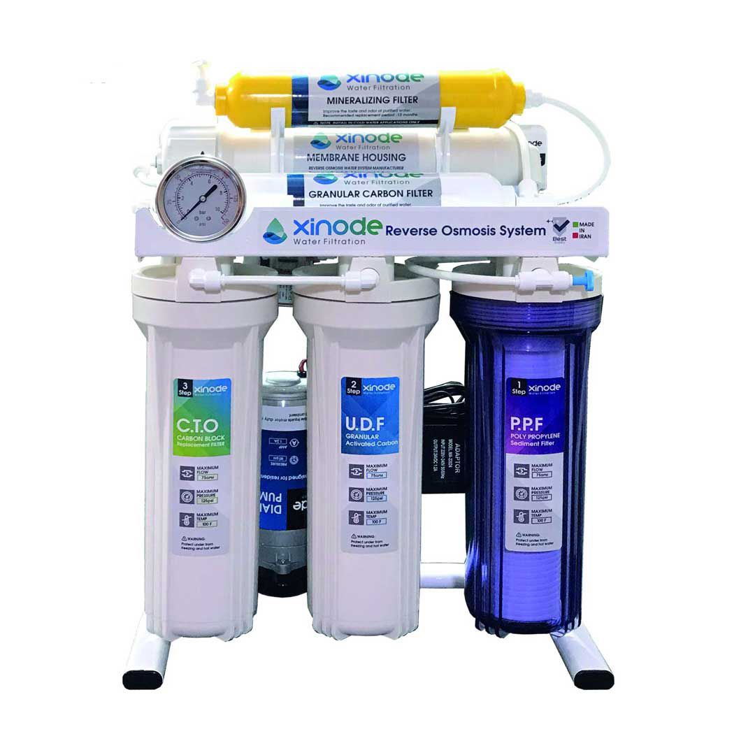 نمای کامل دستگاه تصفیه آب خانگی زینود (Xinode) مدل AXS-105HB