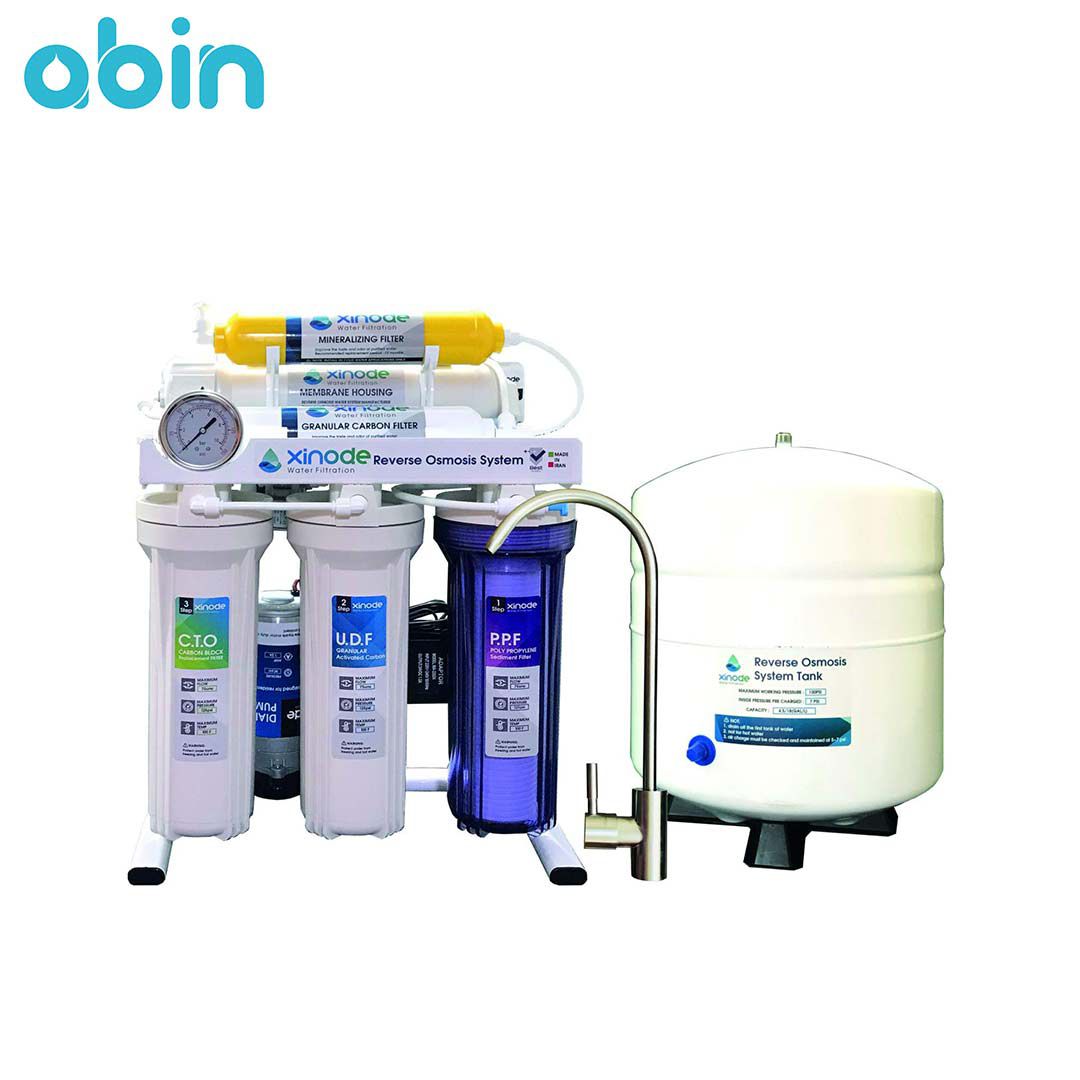 شماتیک نمادین دستگاه تصفیه آب خانگی زینود (Xinode) مدل AXC-105 HB