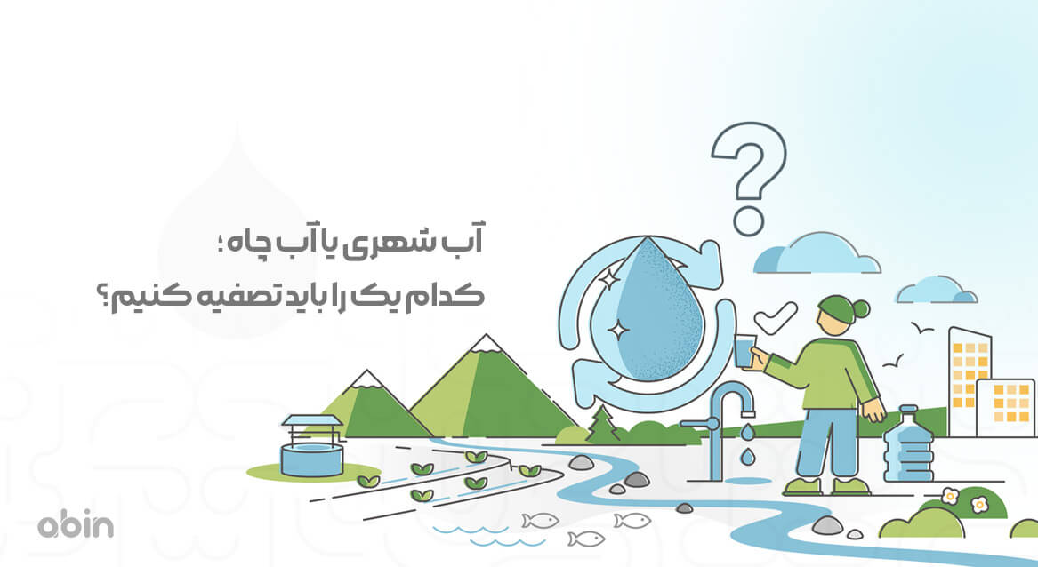 نمونه گرافیکی تصفیه آب شهری یا آب چاه