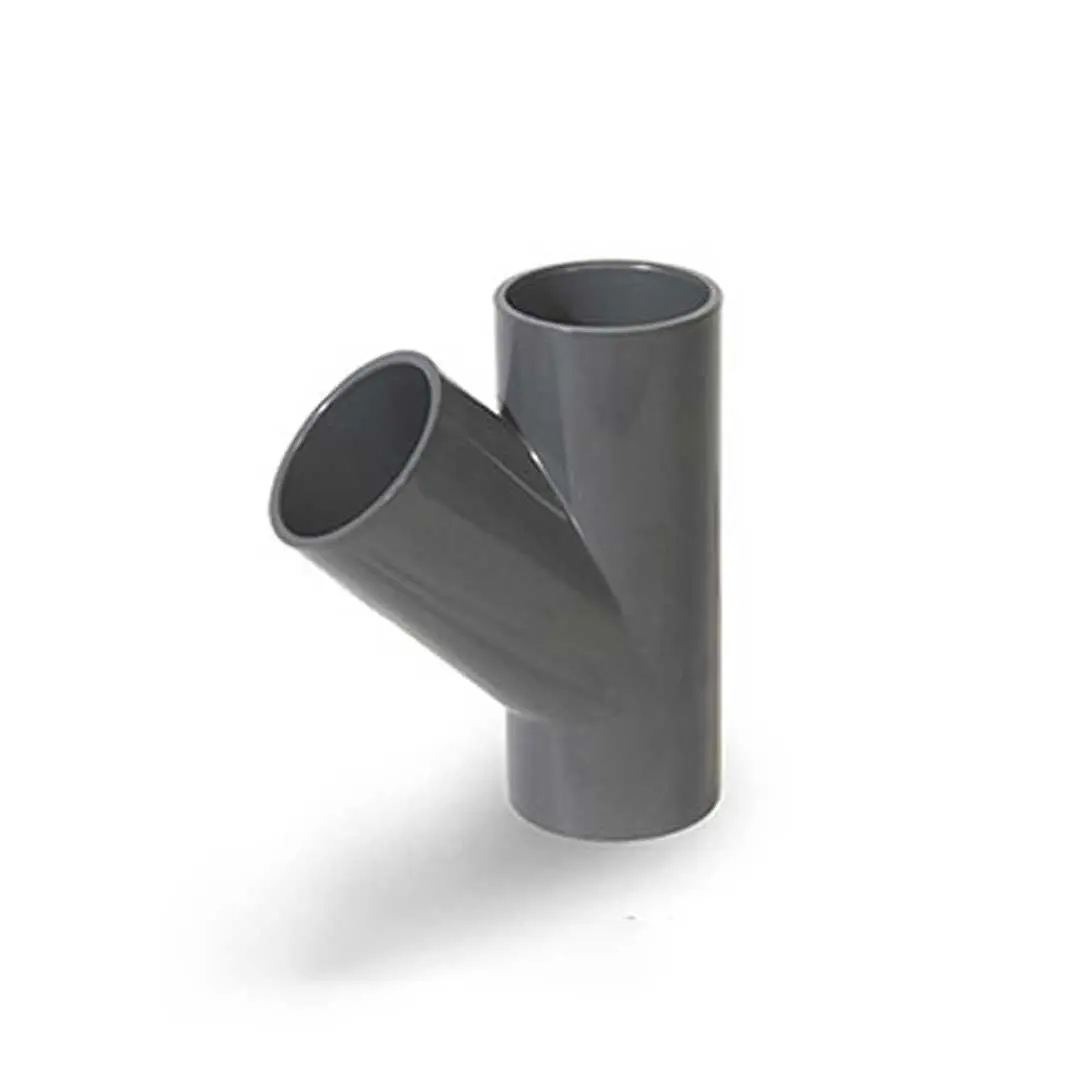 نمای ایزومتریک سه راهی 45 درجه چسبی UPVC پیمتاش (pimtas)