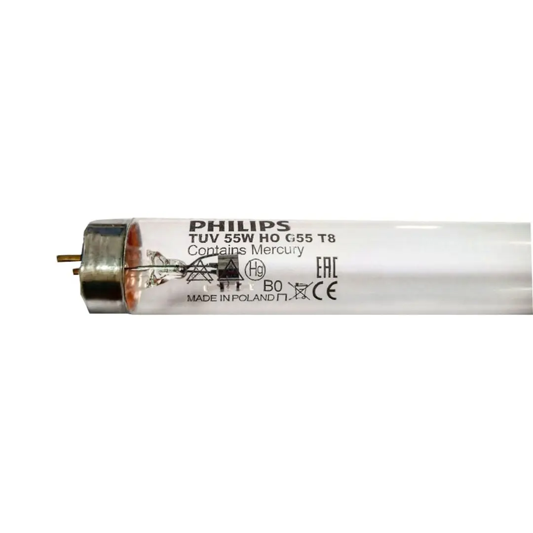 نمای روبرو لامپ یو وی سی (UVC) فیلیپس (Philips) با توان 55 وات