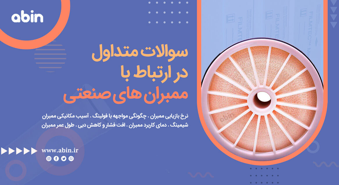 طرح گرافیکی سوالات متداول در رابطه با ممبران های تصفیه آب اسمز معکوس