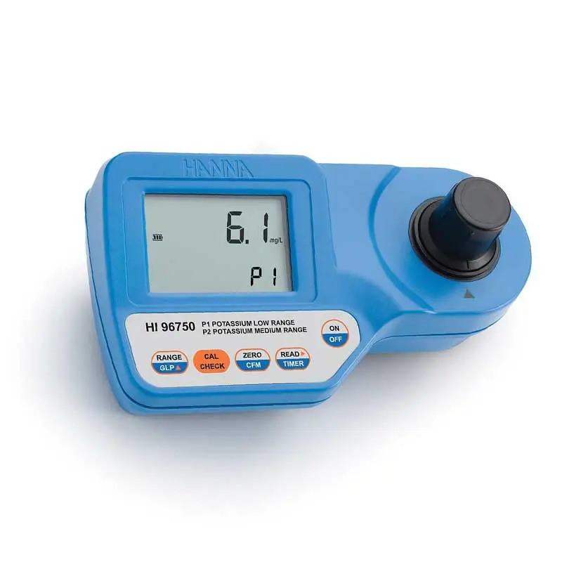 فتومتر پرتابل پتاسیم هانا (HANNA) مدل HI96750 با دقت ±1.5- 15 میلی گرم بر لیتر