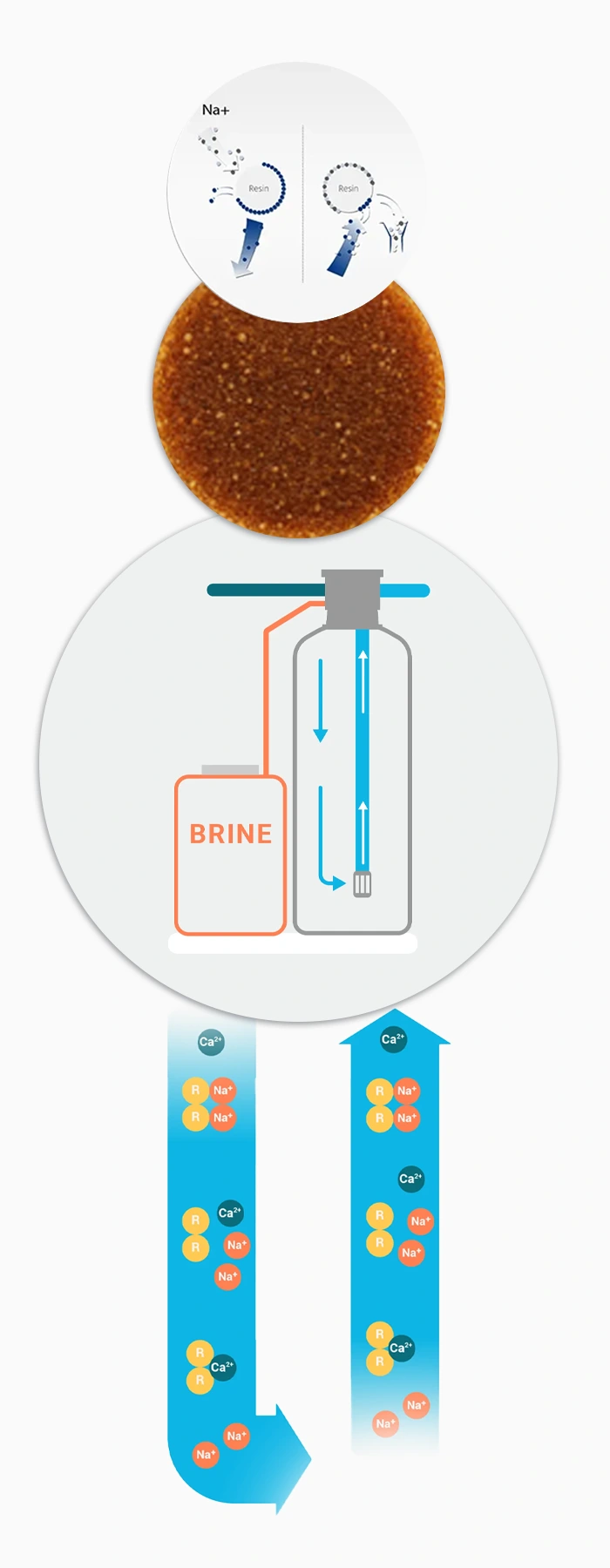 مقاطع گرافیکی فرایند احیاء رزین تبادل یونی