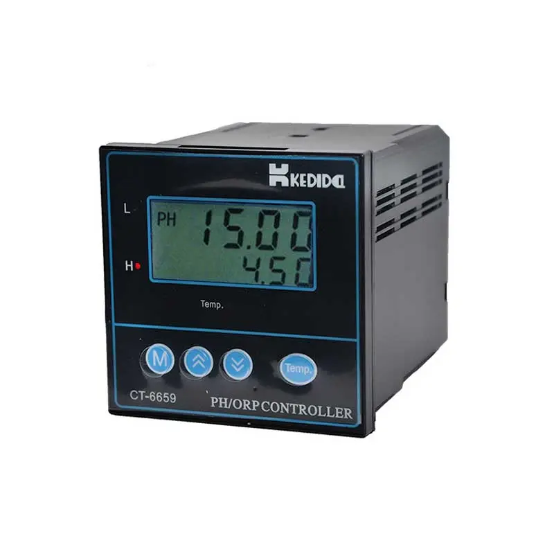 نمای جانبی ترانسمیتر و کنترلر آنلاین pH و ORP برند KEDIDA مدل CT-6659