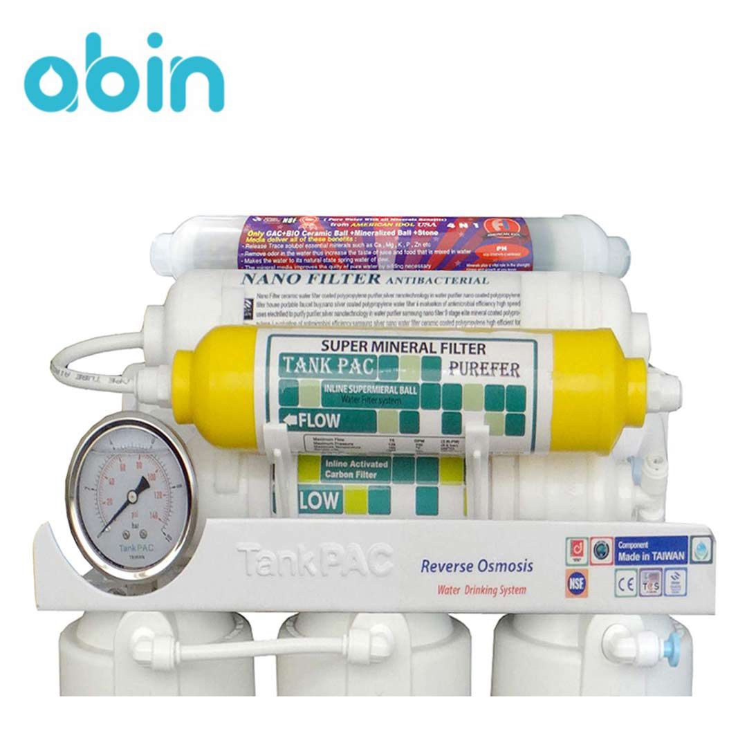 وجه روبرو فیلترهای دستگاه تصفیه آب تانک پک مدل RO-TP4400