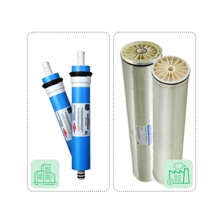 تصویر مقایسه فیلتر ممبران صنعتی و نیمه صنعتی