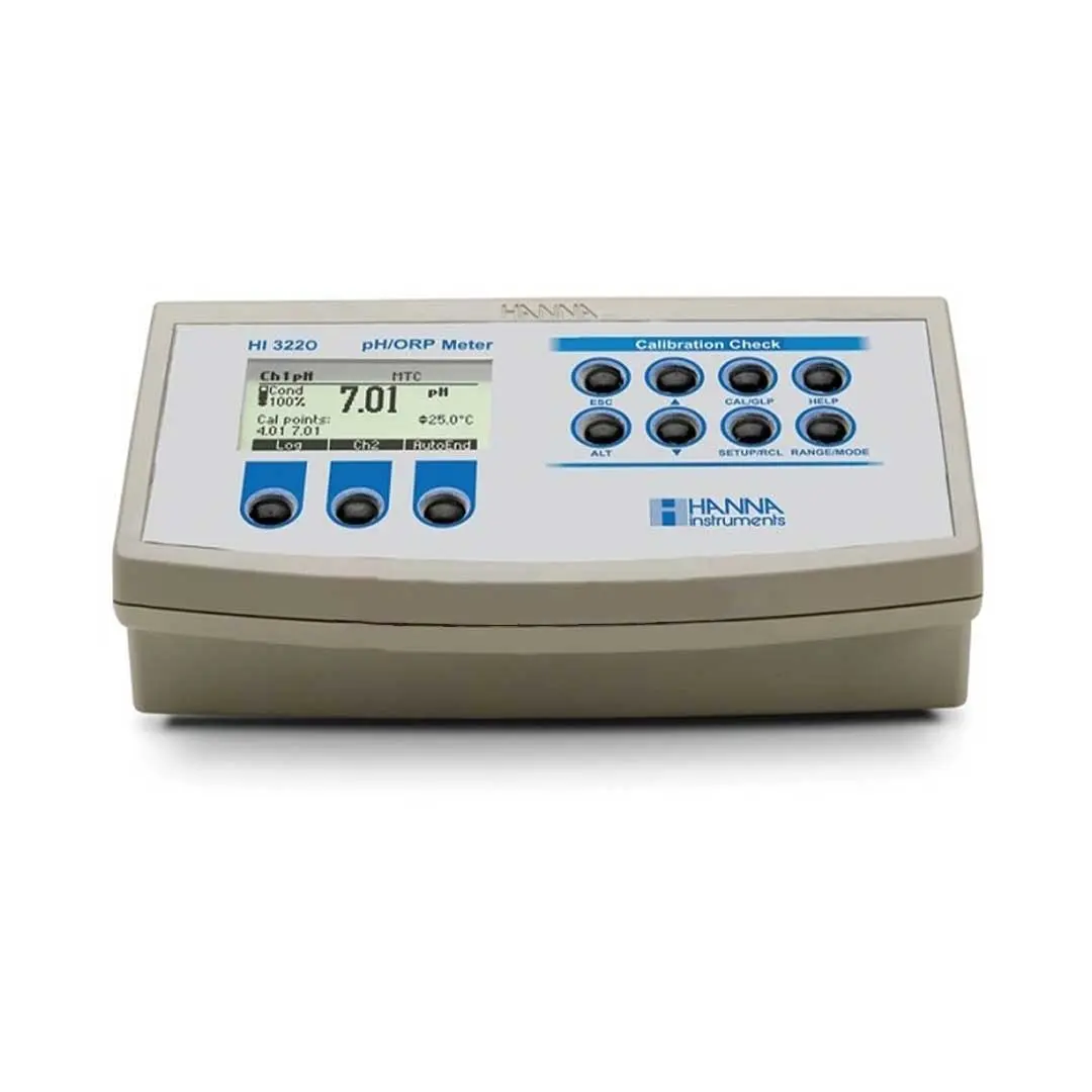 دستگاه رومیزی PH و mV متر رومیزی هانا (HANNA) مدل HI3220 صفحه کلید فیزیکی بزرگ