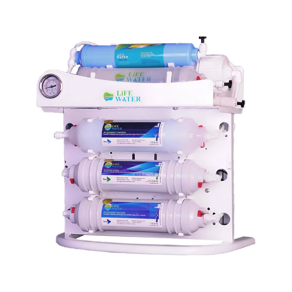 نمونه گرافیکی دستگاه تصفیه آب خانگی لایف واتر (life water) مدل EC 300 با لیبل بلور شده