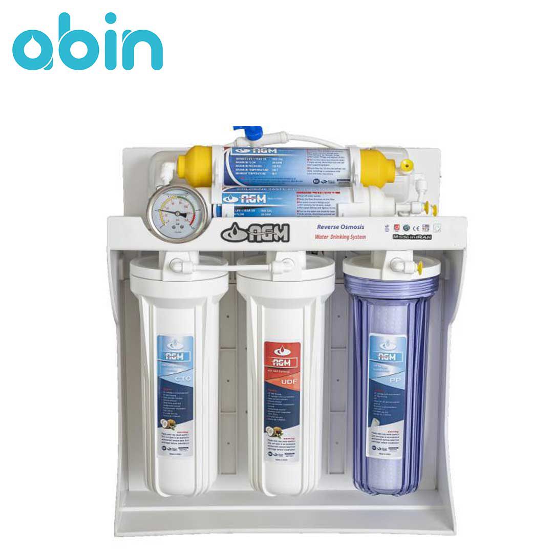 نما روبرو دستگاه تصفیه آب شش مرحله ای AGM با براکت PVC