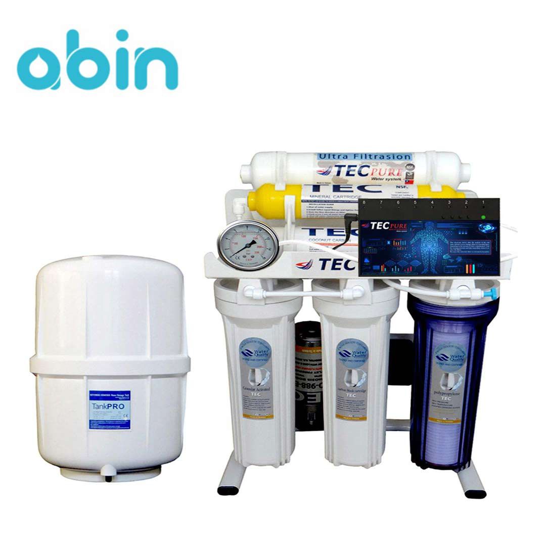نما روبرو دستگاه تصفیه آب خانگی تک مدل RO-UF-T6800 به همراه مخزن آب