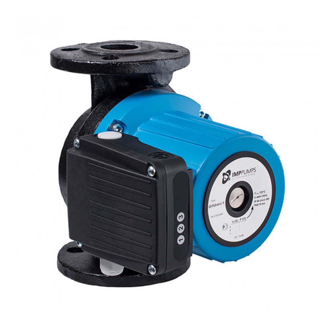 عکس ایزومتریک پمپ سیرکولاتور خطی IMPPUMPS مدل GHNbasic II 65-190F با صفحه کلید متصل