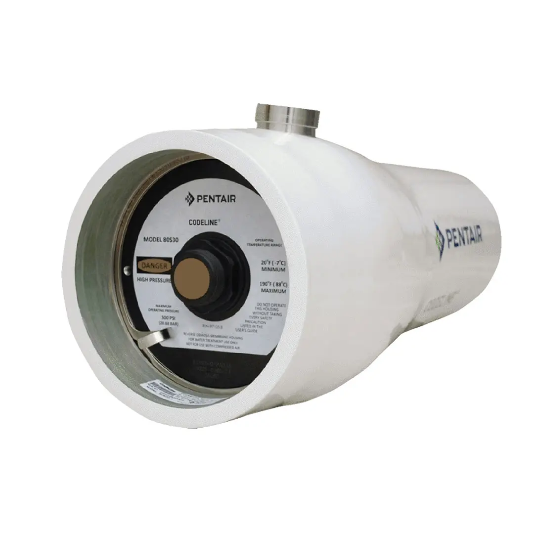 نمای ایزومتریک پرشروسل 8 اینچ چهار المانه ساید پورت کد لاین (Codeline) 450 psi رنگ سفید