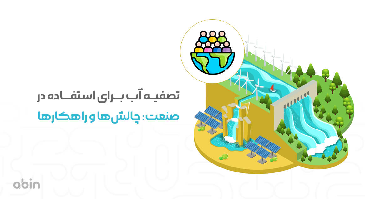 تصویر ایزومتریک گرافیکی تصفیه آب برای استفاده در صنعت