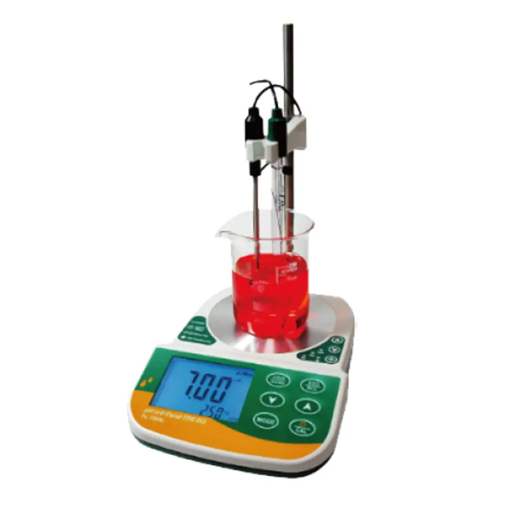 تصویر ایزومتریک PH و ORP متر رومیزی ازدو (Ezdo) مدل PL-700PV همراه متعلقات