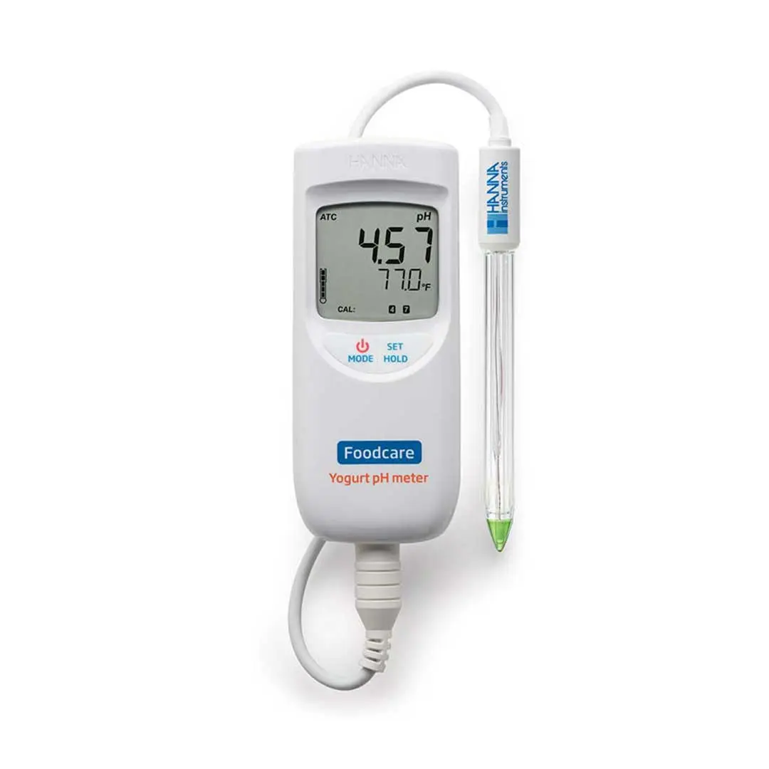 نمای روبرو PH متر ماست هانا (HANNA) مدل Hi99164 با بدنه سفید