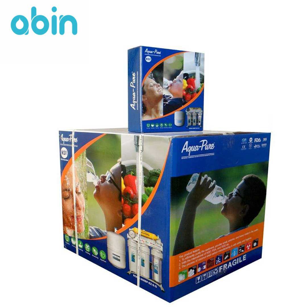 بسته بندی دستگاه تصفیه آب خانگی آکواپیور مدل RO-Pure9-3030