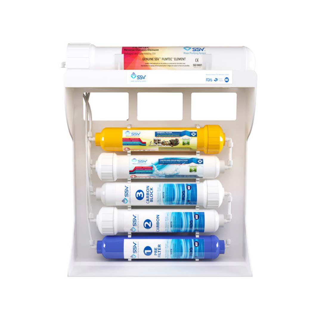 نمای روبرو دستگاه تصفیه آب خانگی اس اس وی (SSV) مدل Star Line X600 لیبل بلور شده برای حفظ اطلاعات فنی