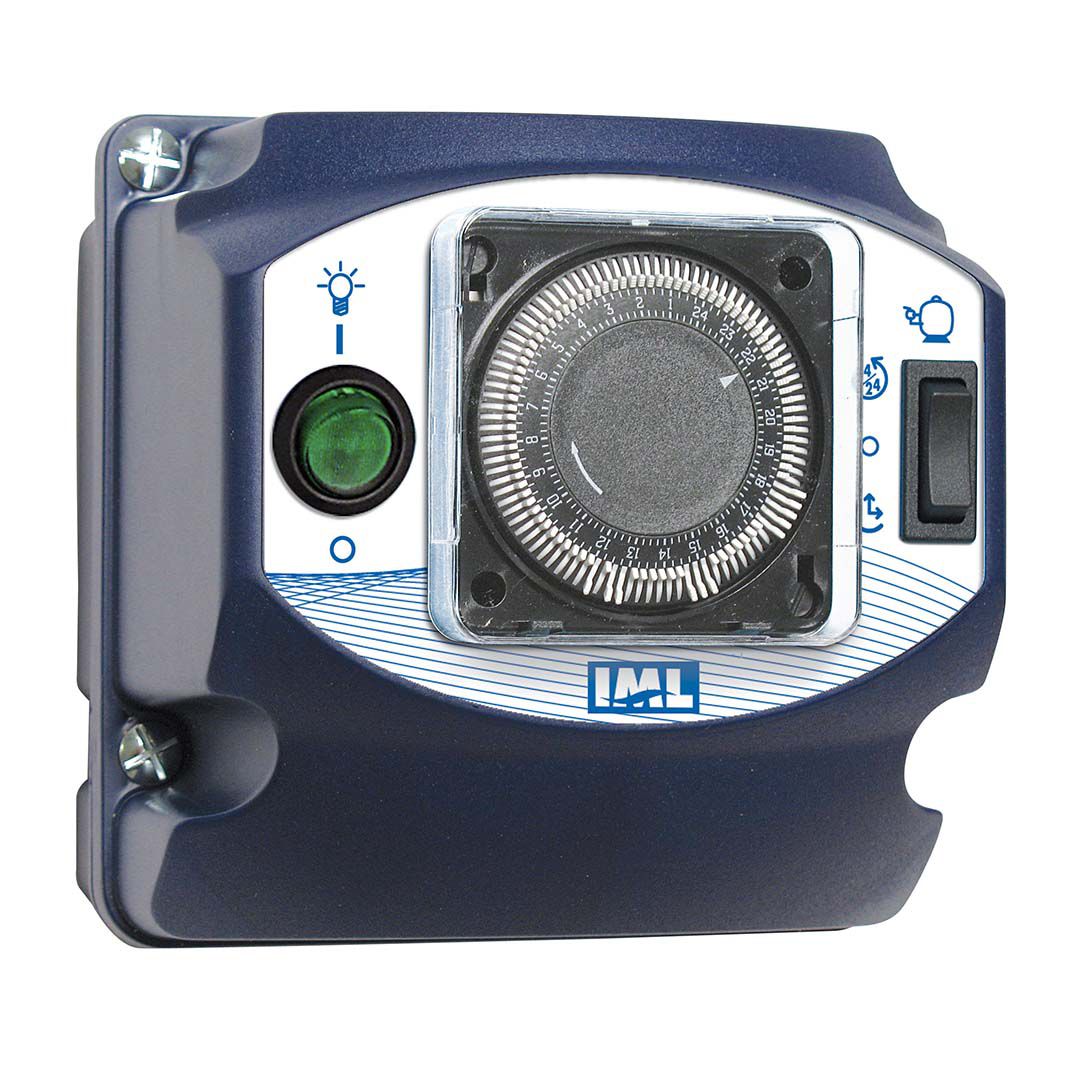 تصویر مقابل کنترل پنل استخر IML مدل AM004BTF با تنظیم کننده چرخشی مدرج