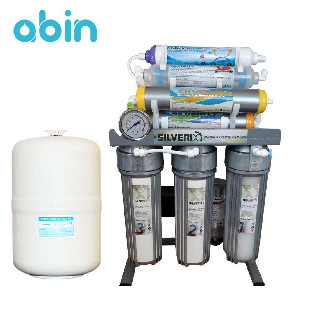 نما روبرو دستگاه تصفیه آب 10 مرحله ای سیلوریکس مدل NA10 به همراه مخزن آب