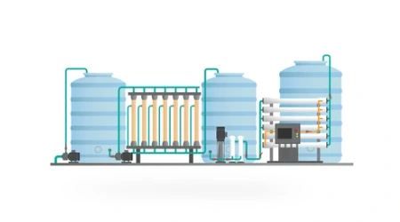 نمای مقطعی مراحل تصفیه در دستگاه آب شیرین کن صنعتی