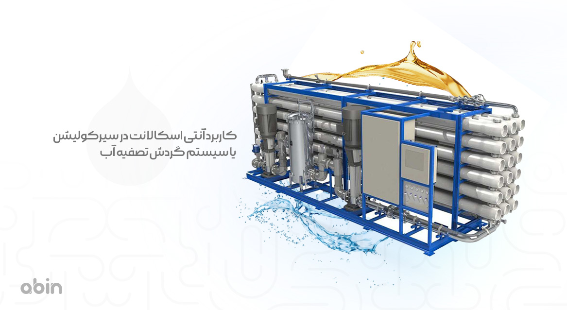 نمای کاربرد آنتی اسکالانت در سیرکولیشن یا سیستم گردش دستگاه تصفیه آب صنعتی