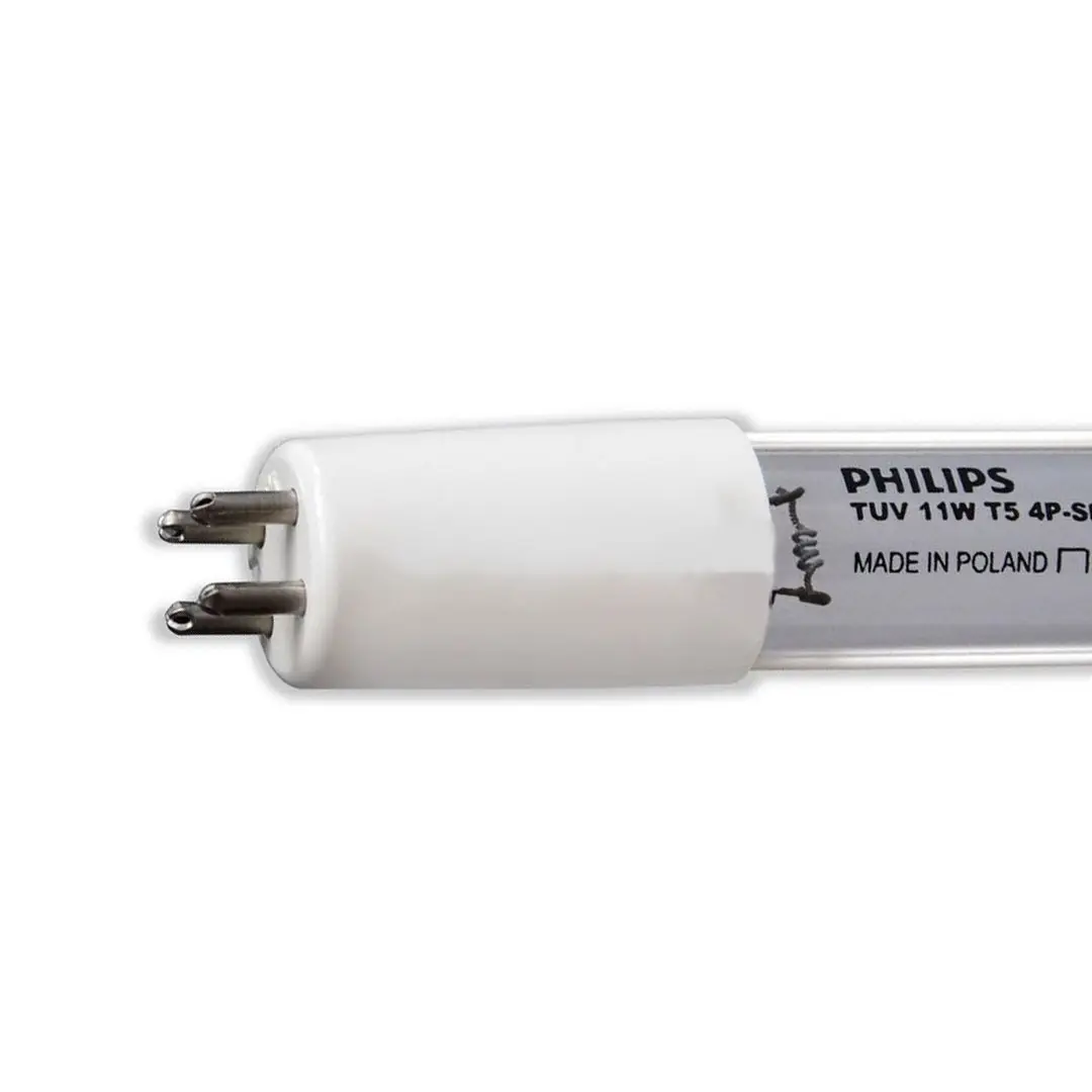 نمای نزدیک لامپ یو وی سی (UVC) فیلیپس (Philips) با توان 11 وات چهار پین