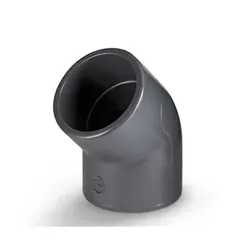 نمای جانبی زانو 45 درجه UPVC چسبی پیمتاش (PIMTAS)