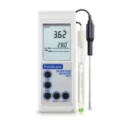 نمای ایستاده شوری سنج پرتابل هانا (HANNA) مدل HI931102 سنسور دما و فاقد پراب هولدر