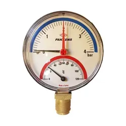 زاویه ترمومتر مانومتر پکنز 4 بار با صفحه 10 سانت