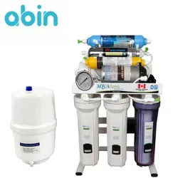نما روبرو دستگاه تصفیه آب خانگی آکوا اسپرینگ (Aqua Spring) مدل RO-S200 به همراه مخزن آب